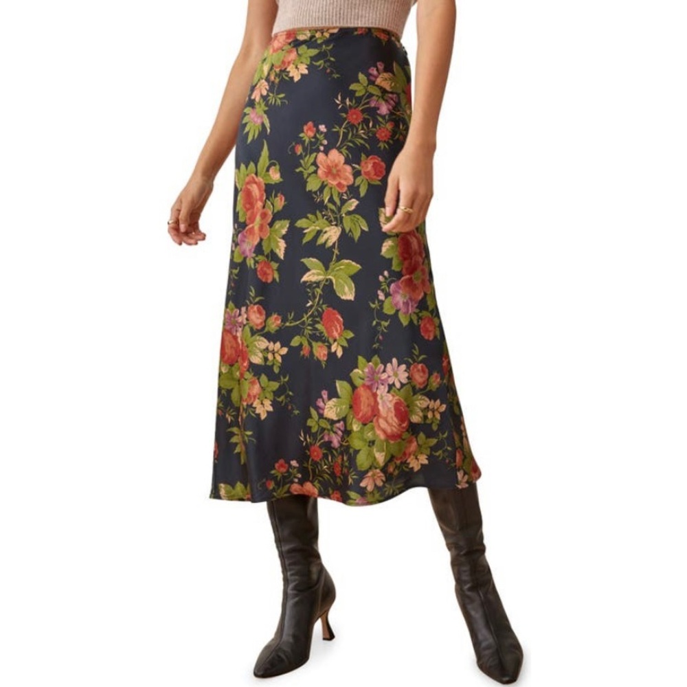 🌿|NWT| Reformation Pratt Silk Midi Skirt